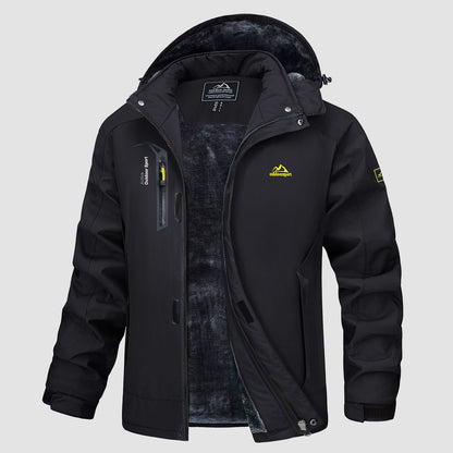 Men's Water Resistant Ski Jacket - Fleece Lined Parka with Pockets